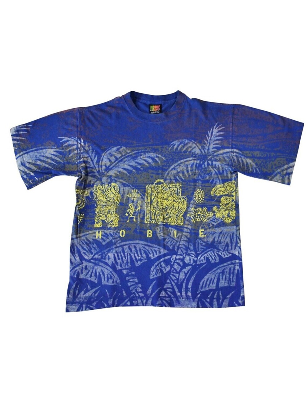 Vintage Hobie Surfboards 90s Ocean All Over Print Blue Shirt Size Medium